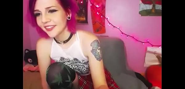  Cute Punk Plays with Her Pussy